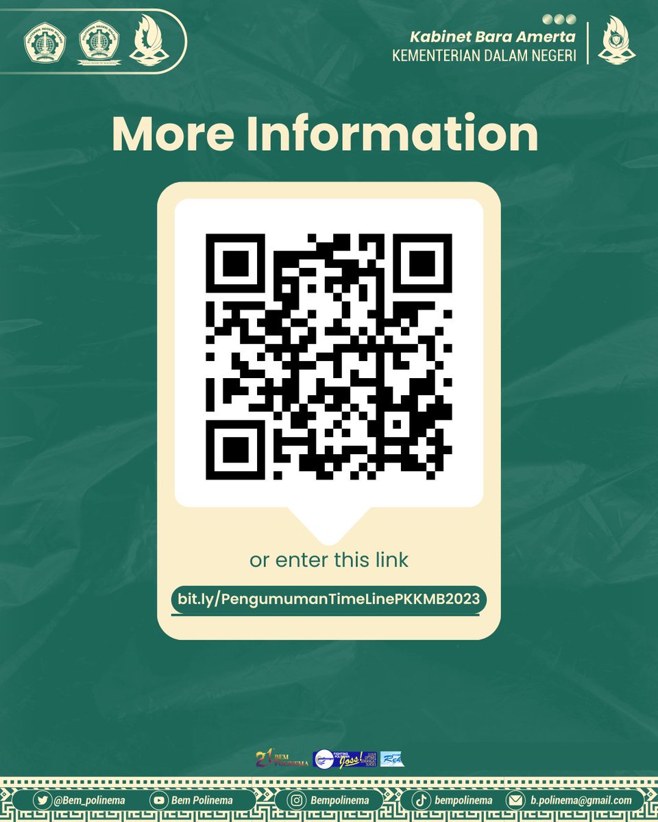 Halo Rekan Amerta,

Pengumuman mengenai Timeline PKKMB Polinema Tahun 2023. Nantikan kegiatan yang seru dan menarik, jadi jangan sampai ketinggalan setiap kegiatan di PKKMB yaa !!

Untuk pengumuman  dapat didownload pada link berikut ini ya!
bit.ly/PengumumanTime…