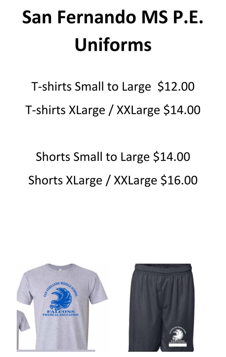 REMINDER: All students are expected to be in uniform every day. Here are the acceptable colors. We will also be selling uniforms this week.

RECORDATORIO: Todos los estudiantes deben usar el uniforme todos los dias.  Estaremos vendiendo uniformes esta semana.