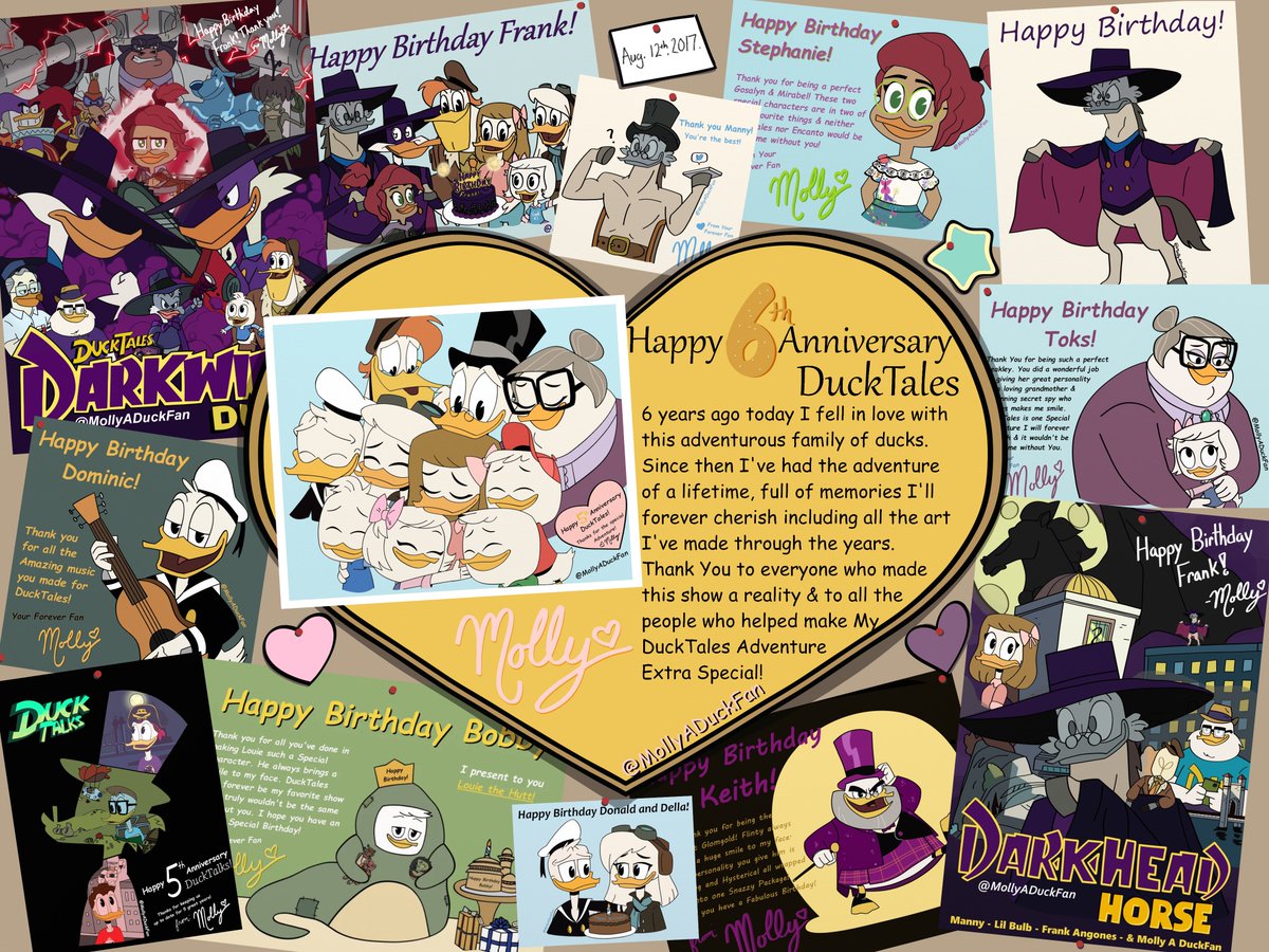 MollyADuckFan's tweet photo. 6 years ago today I fell in love with this adventurous family of ducks. It's One Adventure I'll never forget, a Truly Special show made by Truly Special people. Happy 6th Anniversary #DuckTales !😊@FrankAngones @theironwrist @bibbymoynihan @ToksOlagundoye @domlewismx @DuckTalks https://t.co/vC1HaA4iJG