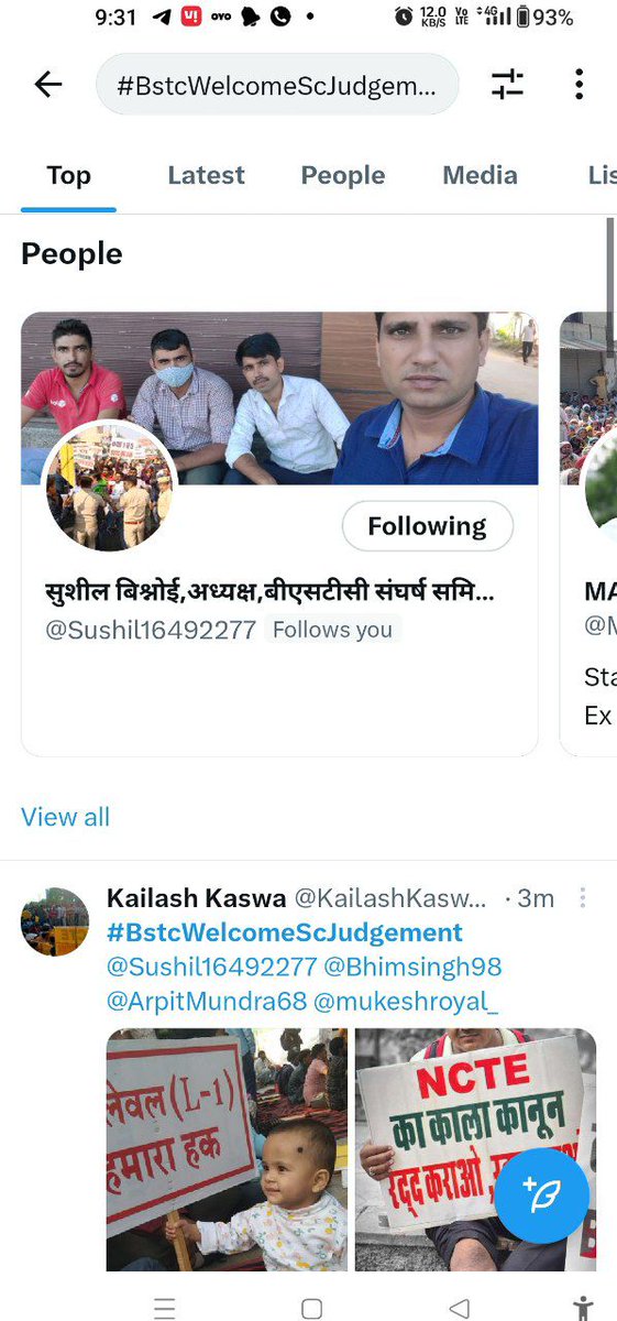 हैशटैग सर्च करने पर सबसे ऊपर अध्यक्ष जी का नाम आ रहा है
सुबह से वो एक्टिव होकर ट्वीट रिट्वीट कर रहे हैं, हम इतने व्यस्त होने के बावजूद इतने ट्वीट कर रहे हैं,तो आप का भी फर्ज बनता है कि आप कम से कम 500 ट्वीट रिट्वीट करो🙏❤️
<a href="/Sushil16492277/">सुशील बिश्नोई</a> 
<a href="/RishabhGosain4/">Rishabh Gosain</a> 
#BstcWelcomeScJudgement