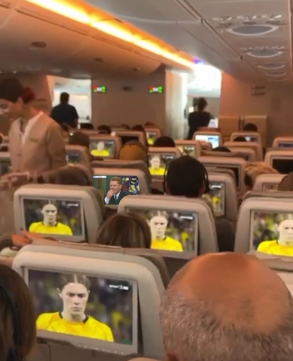 thenrlroast's tweet photo. Everyone on a plane watching the Matildas except for one guy watching the Footy Show episode where the crew eat the chillies. 
#NRL https://t.co/Qg3pGe6b6Q