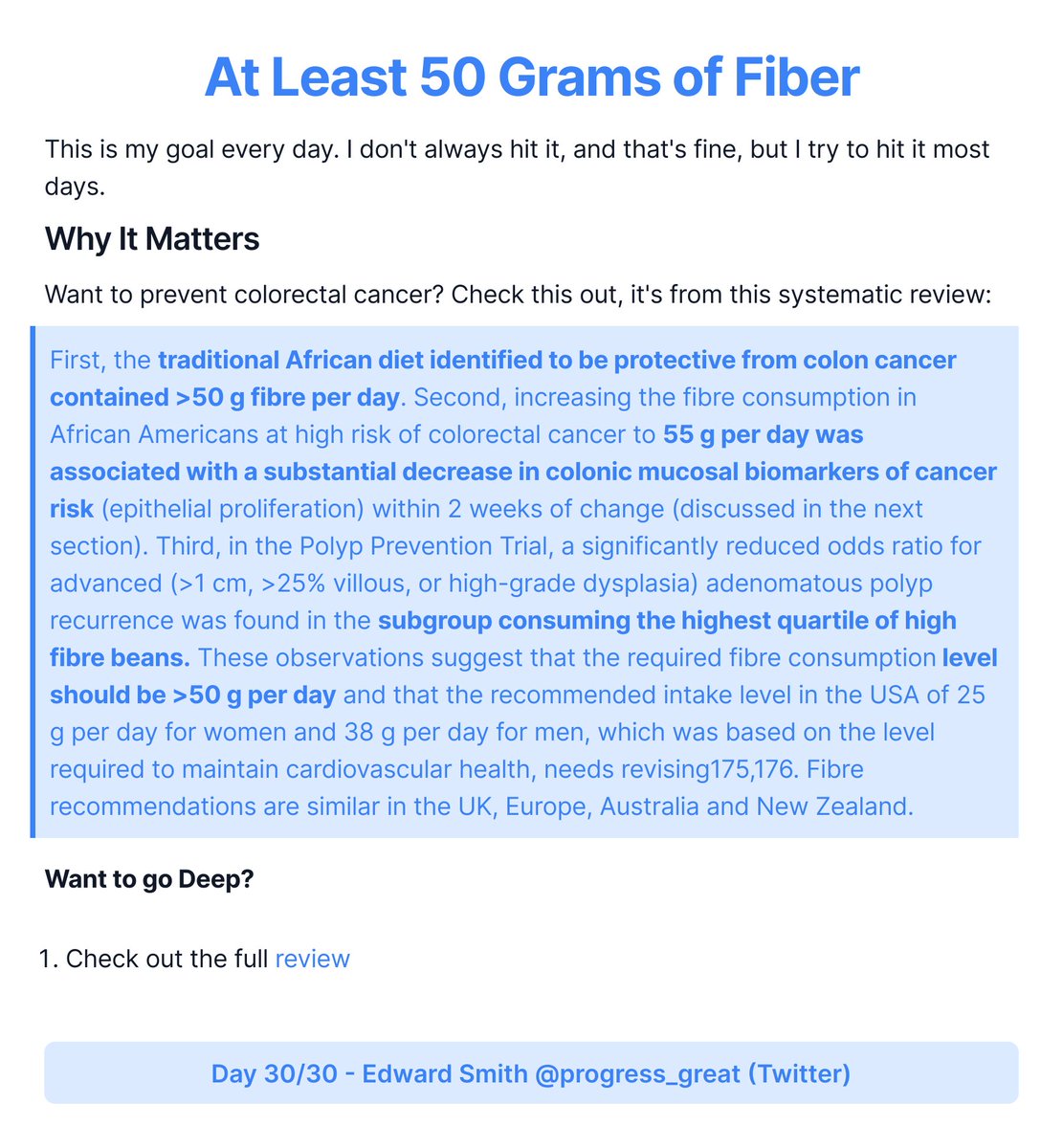 progress_great's tweet image. At Least 50 Grams of Fiber

Want to go deep?  Read the full review: ncbi.nlm.nih.gov/pmc/articles/P…