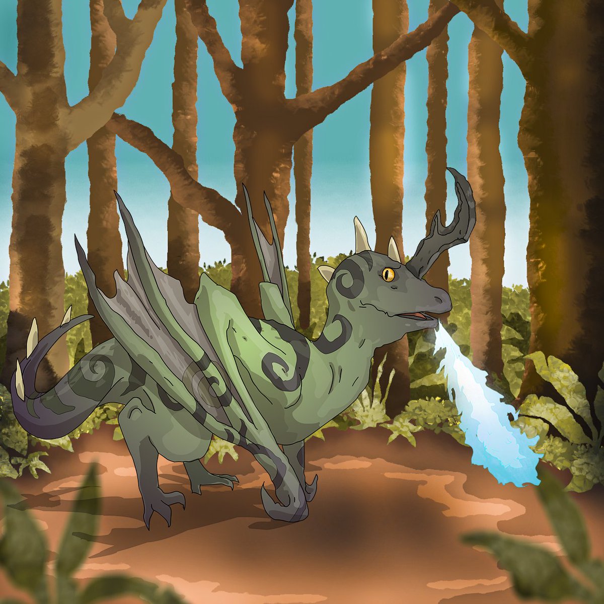 WhelpsNFT's tweet photo. In the shadowed heart of Bronze Ancient Glades, @WhelpsNFT #26 Trakkor weaves tales older than time. Uni-horned and mysterious, its icy breath whispers secrets of rainforest lore.
#DragonRacing #Whelps #Slipstream #eth #PolygonNFTs https://t.co/nC4d4Mffy9
