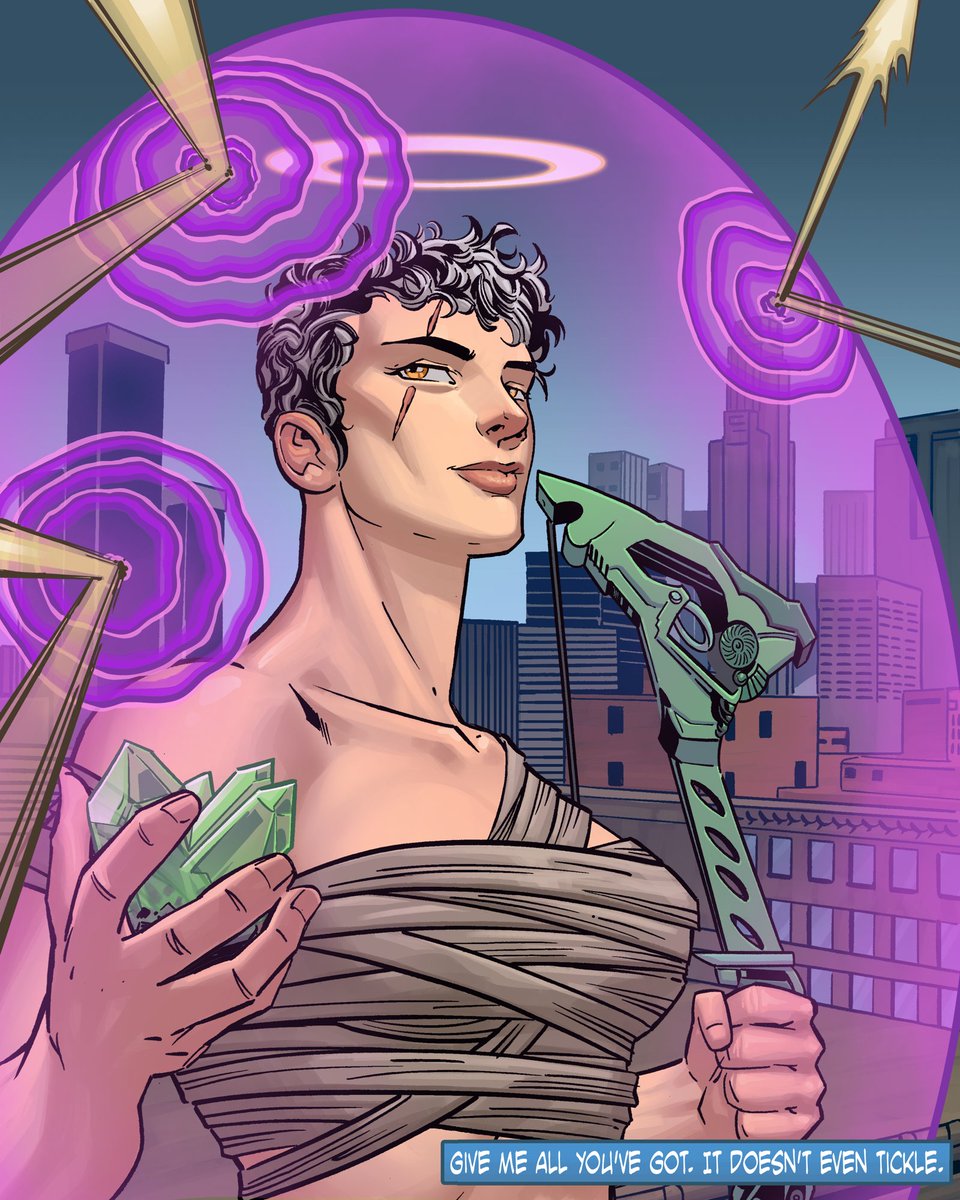 Atop city rooftops, <a href="/HV_Origins/">Mark McKenna's Heroes & Villains (NFT, P2E)</a> #70 emerges. Wrapped in mummy's grace, her outfit isn't just a fashion statement - it's history making a comeback. When darkness falls, her forcefield is the night's brightest star.
#hero #villain #nft #p2e #staking #sol