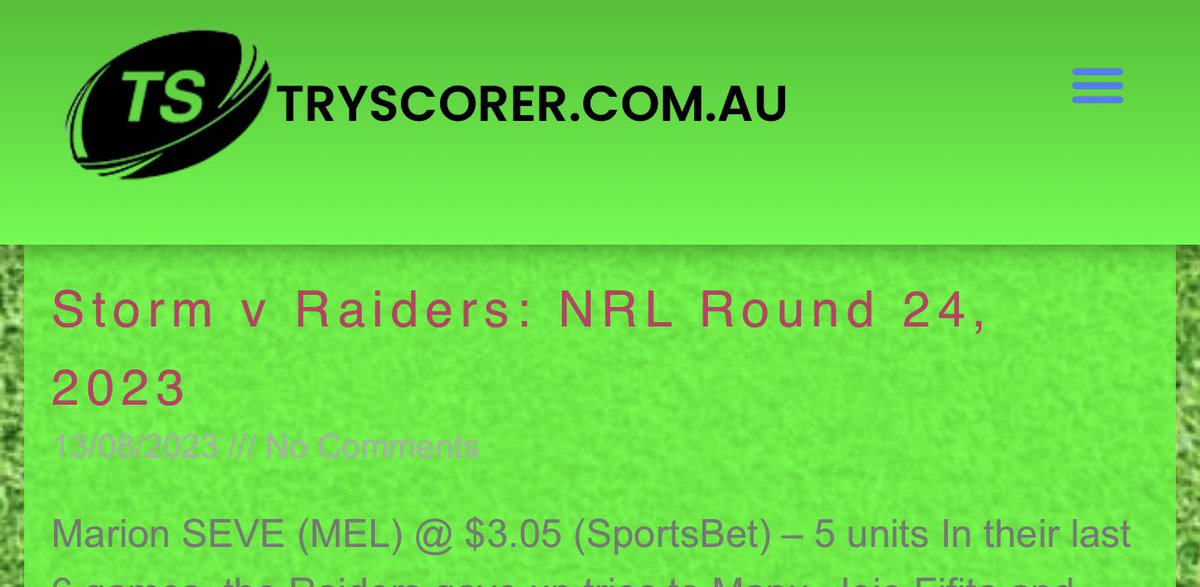 TryScorerAU's tweet photo. Seve for our best bet 💪🏼💰 #NRLStormRaiders https://t.co/5S4ViXokRM https://t.co/mIiVYAhqv3