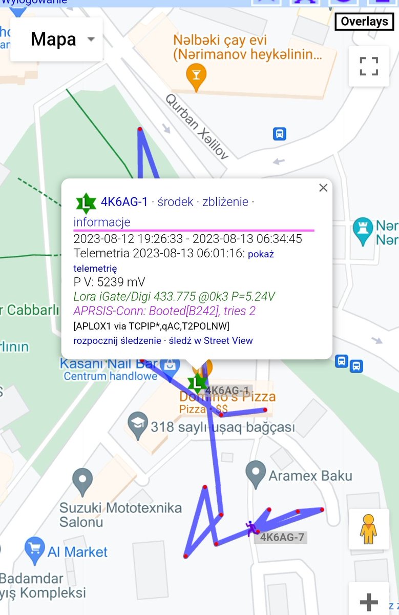 SP9DLM's tweet photo. The first #APRS #LORA gate and tracker in #Azerbaijan🇦🇿 launched🤩. Ruslan 4K6AG performed tracker tests.  Another country has joined the #aprslora network👍👏🤩 #loraaprs #hamr #hamradio #LoRaWAN @APRSdroid @aprsfi @uslanru4 https://t.co/eOEYdcY6Sw