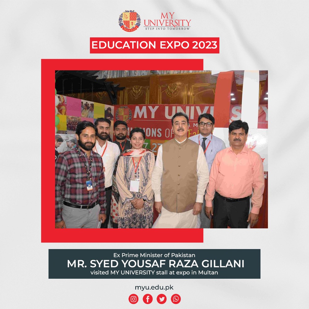 MYUniversityIsb's tweet photo. Education Expo 2023!
Ex Prime Minister of Pakistan Mr. Syed Yousaf Raza Gillani 
Visited MY University Stall at Expo in Multan.
Admissions Open Fall 2023!
Apply online https://t.co/W5brNQWAJ2
https://t.co/0n1UHEhDor
https://t.co/sQbHO68qgL
https://t.co/l6NXwPepfz
+923412698698 https://t.co/1vZsVwZohn