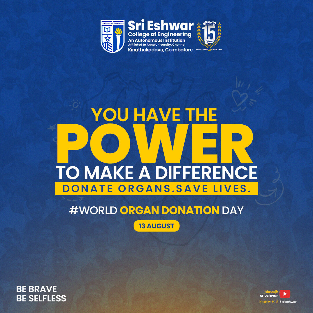 srieshwar_cbe's tweet image. On World Organ Donation Day, we salute the selfless heroes who bestow the gift of life through organ donation. Their compassion lights up the path of hope for countless lives.

Visit Us: bit.ly/441d1xe

#sece #srieshwar #organdonationday #worldorgandonationday
