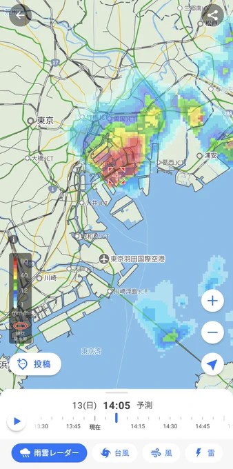 ピンポイント豪雨だ