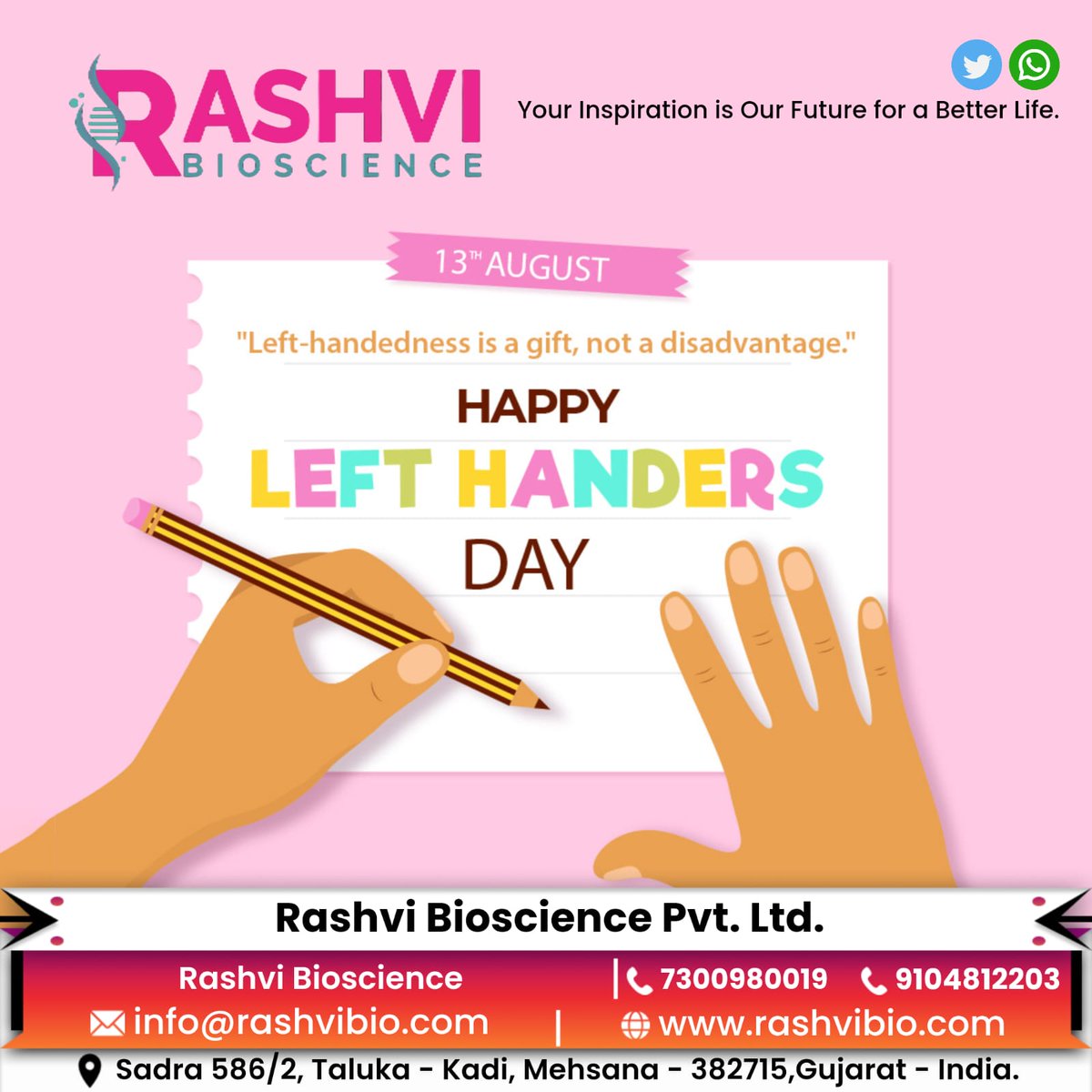 RashviBio's tweet photo. HAPPY LEFT HANDERS DAY.
#lefthandersday
#happylefthandersday
#lefthanded
#lefty
#leftypride
#leftylife
#leftyproblems
#leftyperks
#leftyquotes
#leftyhumor https://t.co/YoDJbTNpQK