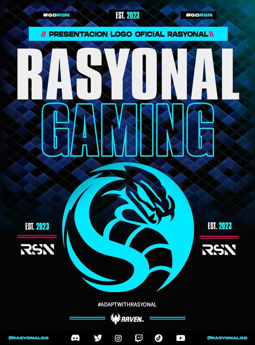 RasyonalGG's tweet photo. 🎮Somos Rasyoņal Gaming, un equipo de esports que desafía los límites y redefine el juego. Únete a nosotros mientras conquistamos el escenario competitivo con inteligencia y destreza. 
🏆El equipo que fusiona habilidad y estrategia en cada partida. #GoRSN #AdaptWithRasyonal https://t.co/oV8e7qUpFT