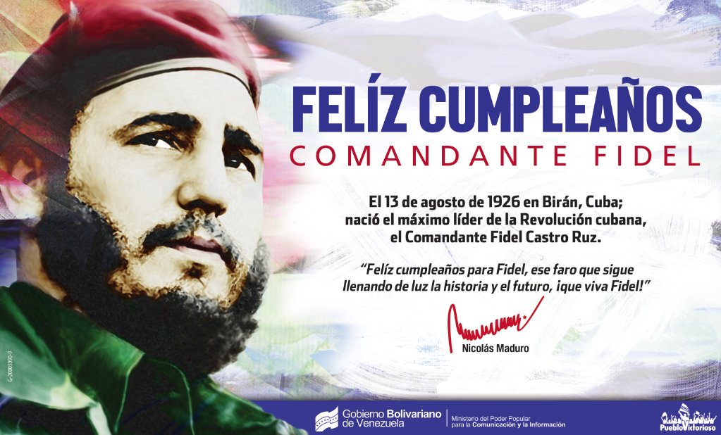 #Fidel por siempre. FELICIDADES mi Comandante en su 97 cumpleaños.