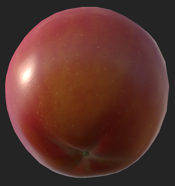 OkiOkiPanic's tweet photo. Hand-painted 3D model of apple made with Blender and Substance Painter. BlenderとSubstance Painterで3DCGのリンゴを作りました🍎✨
#b3d #gamedev #3DCG https://t.co/FU4sQGolZL