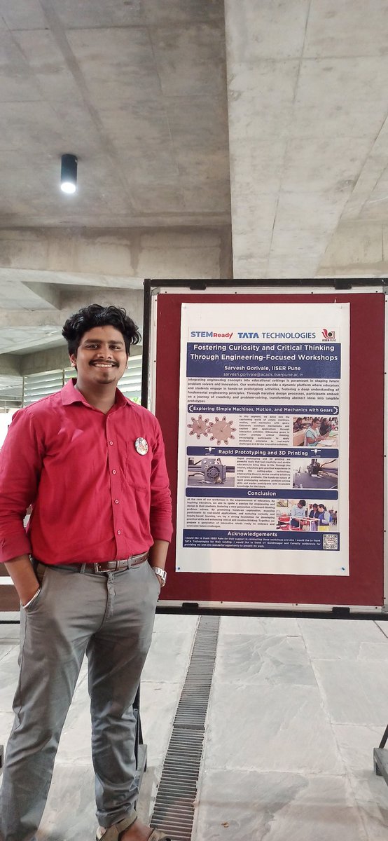 GorivaleSarvesh's tweet photo. It was a proud moment @iitgn #curiosityconference where I presented my work "Fostering curosity and critical thinking through engineering focused workshops" and presented a part of what we do at #STEMReady @ScienceActivity
#curosityconference @IISERPune @TataTech_News https://t.co/sYDz4pQ3xT