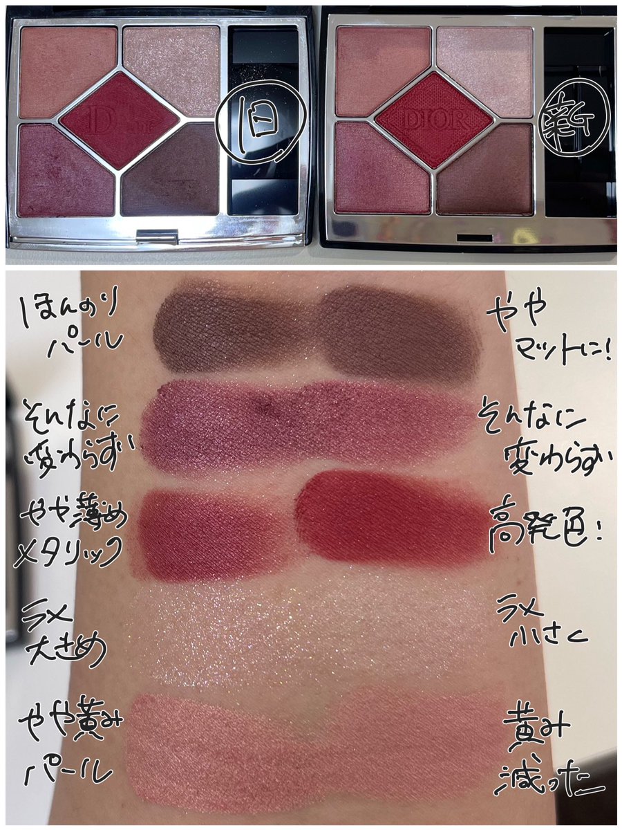 ディオール サンククルールの新旧カラー比較(どちらも持っているもの