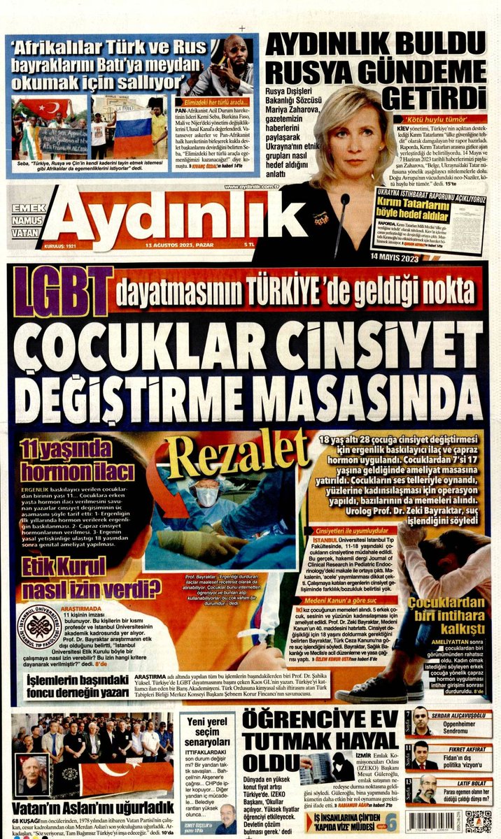 AydinlikGazete's tweet photo. LGBT dayatmasının Türkiye’de geldiği nokta: Çocuklar cinsiyet değiştirme masasında

18 yaş altı 28 çocuğa cinsiyet değiştirmesi için ergenlik baskılayıcı ilaç ve çapraz hormon uygulandı. Çocuklardan 7’si 17 yaşına geldiğinde ameliyat masasına yatırıldı.

Hepsi ve daha fazlası bugün Aydınlık'ta!