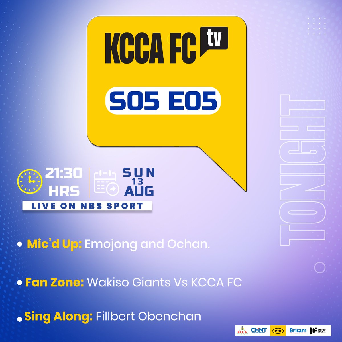 KCCAFCTV's tweet image. This is our program list for today's show. Live coverage will start at 9:30pm on @NBSportUg. Be sure to tune in.

#KCCAFC  |  #KCCAFCTV  |  #KCCAFC60