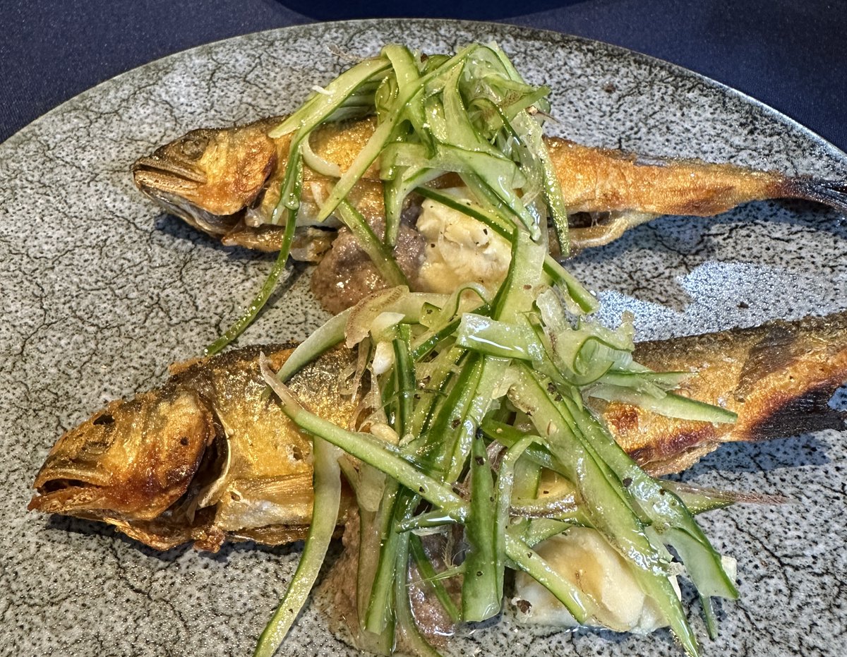 iharamiki's tweet photo. 広尾のイタリアンRotondoの鮎の前菜が美味しすぎて毎日通いたい。あまり美味しいのでうっかり昼間から飲んでしまいましたよ。ソムリエおすすめの白ワインが合った←おしゃべりに忙しくてなんのワインか聞くの忘れた　 #ROTONDO #鮎　＃やまと鮎　＃イタリアン　＃広尾 https://t.co/bJHWODXlPd
