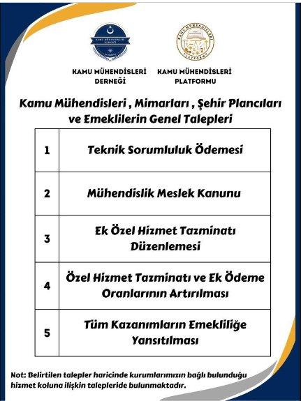 Kamu muhendisleri, mimarlar, şehir plancıları, teknikerler ve emekliler... İtibarımızı kazanana kadar mücadelemiz devam edecektir.
#KamuMuhendisiTekSes