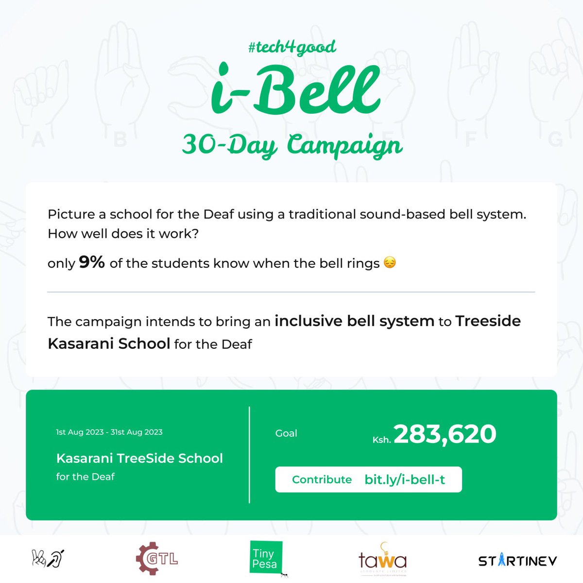 Mwaniki_Ngatia's tweet photo. Yoooh! Can’t keep calm because, this August we running #TechForGood campaign to make an inclusive impact to Kasarani Treeside secondary school for the Deaf, helping the Deaf children know when the bell rings! 
Mko wapi? Join us #ibell 
Donate: https://t.co/X4XvrML5Fo https://t.co/FkX3Za8eey