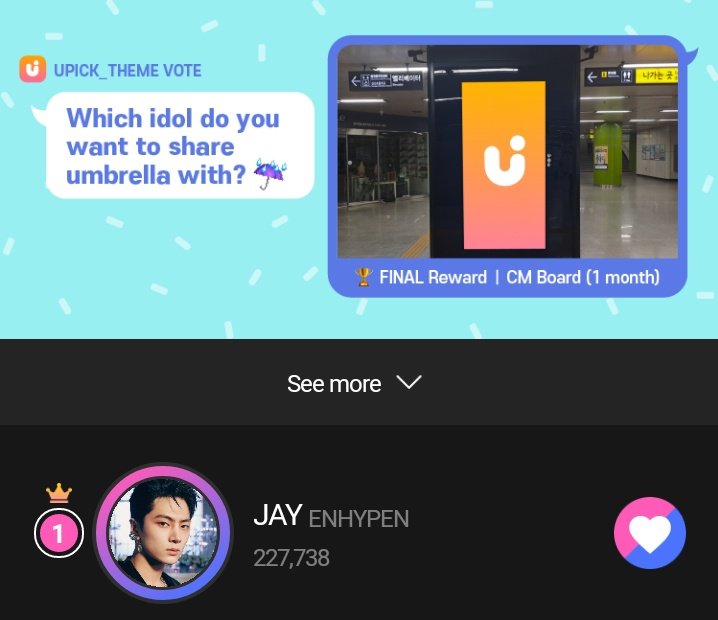 🚨ENGENES, the mass voting for #JAY on UPICK has started. we're leading but let's not be complacent and keep widening the gap to maintain the lead. help rt this to inform your tl about this ‼️