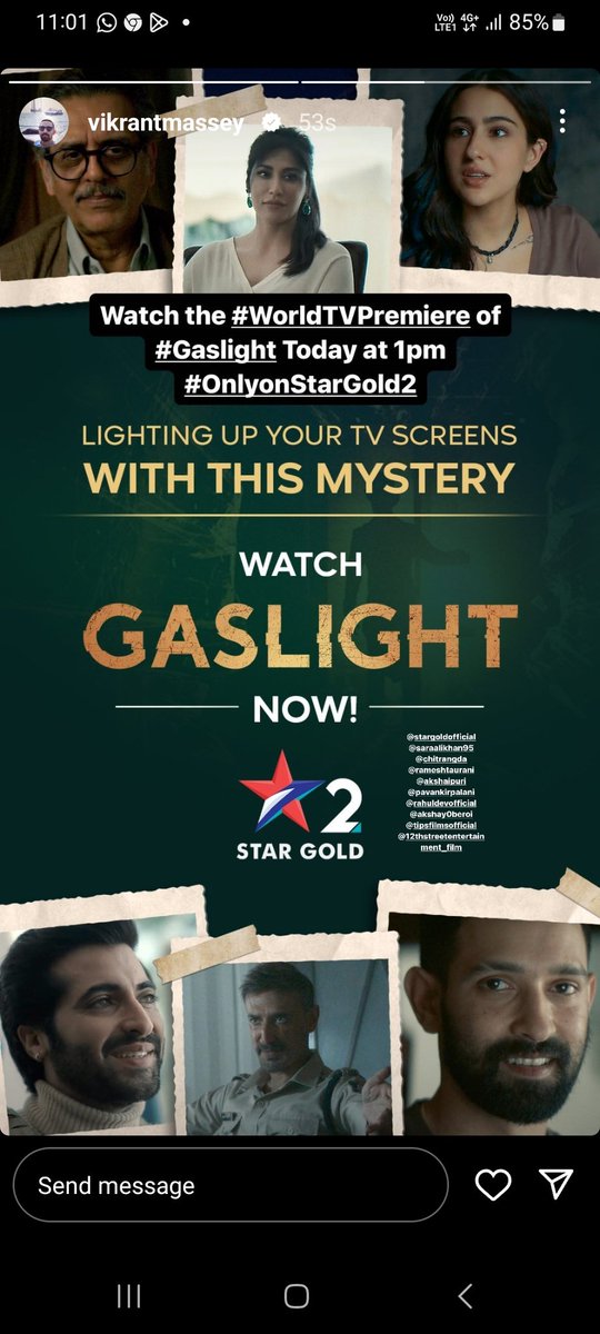 If you haven't watched GASLIGHT...Watch it Today!!!
🎬🍿
#SaraAliKhan #ChitrangdaSingh
#VikrantMassey