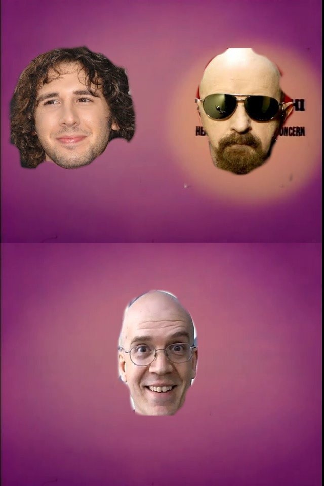 Brynbikes's tweet image. Announcer: Mr. Townsend, a joint venture of Josh Groban  Musical Theatre Company and Rob Halford  Scream Manufacturing Concern.
#HeavyDevy