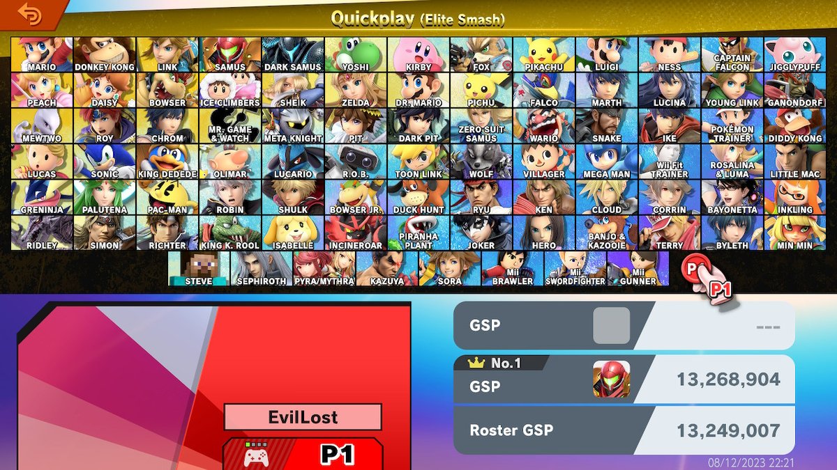 EvilLost's tweet photo. MISSION ACCOMPLISHED!!! Entire cast in #EliteSmash. #RoadtoGold complete! #SmashBros #NintendoSwitch https://t.co/S1QFw2ttzY