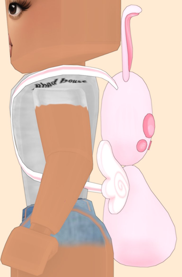 .+*Angel Bunny Backpack*+.
school can be so DRAINING sometimes 🥲.. I also saw this little guy on Pinterest 💗

DM me if interested!! (also bidding in icyella's server)

#robloxUGC #UGC #Robloxdev #robox #UGCcreator