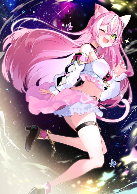 【お仕事宣伝】 sedai one2期生夜猫エニャ(  )ちゃんのキャラクターデザイン担当いたしました! スペイン語おしゃべりになるんですって～～～～!よろしくお願いいたします!  #EnyaSketch