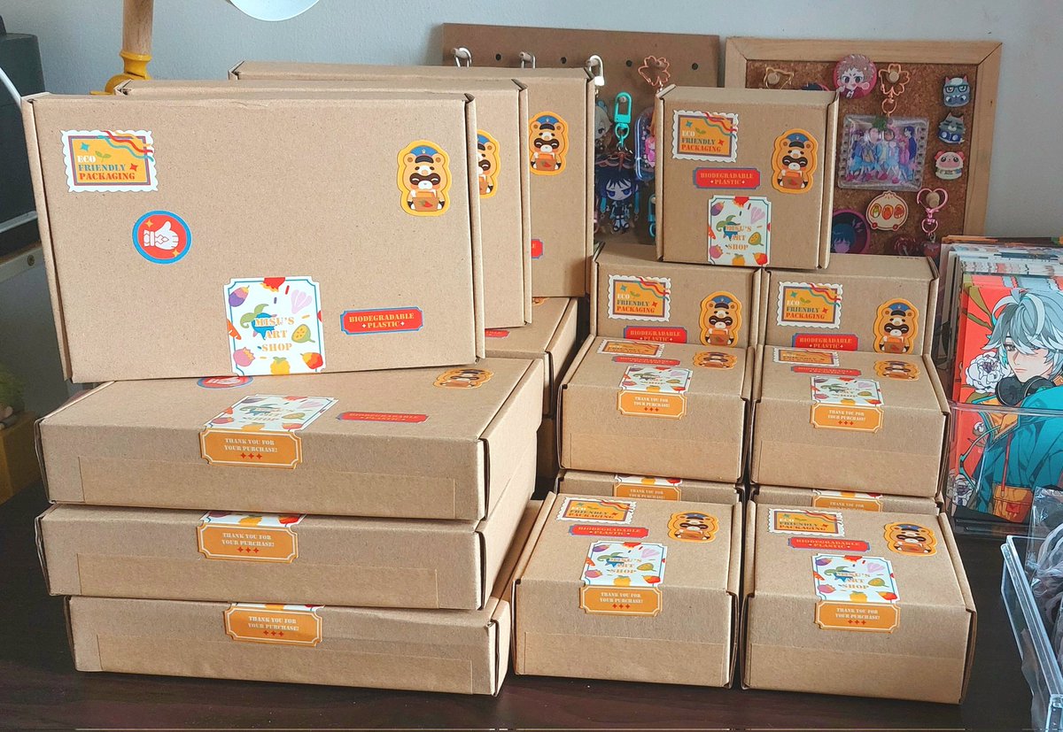 「started packing local orders! shipping s」|Misu 😓🤡 @ packing orders 💪 + doujima F-10 ✨️のイラスト