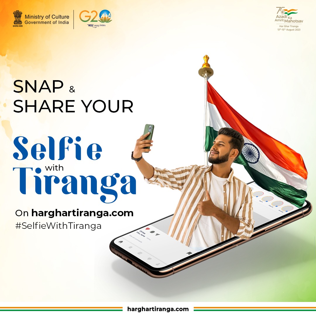 cpmgtelangana's tweet photo. Let's paint the internet with the tricolor! Hoist the National Flag at home, snap a #SelfieWithTiranga, and share it on https://t.co/3z1xjqRZUm to celebrate #HarGharTiranga 🇮🇳 @AmritMahotsav
@IndiaPostOffice https://t.co/E4KlBNTz5Y