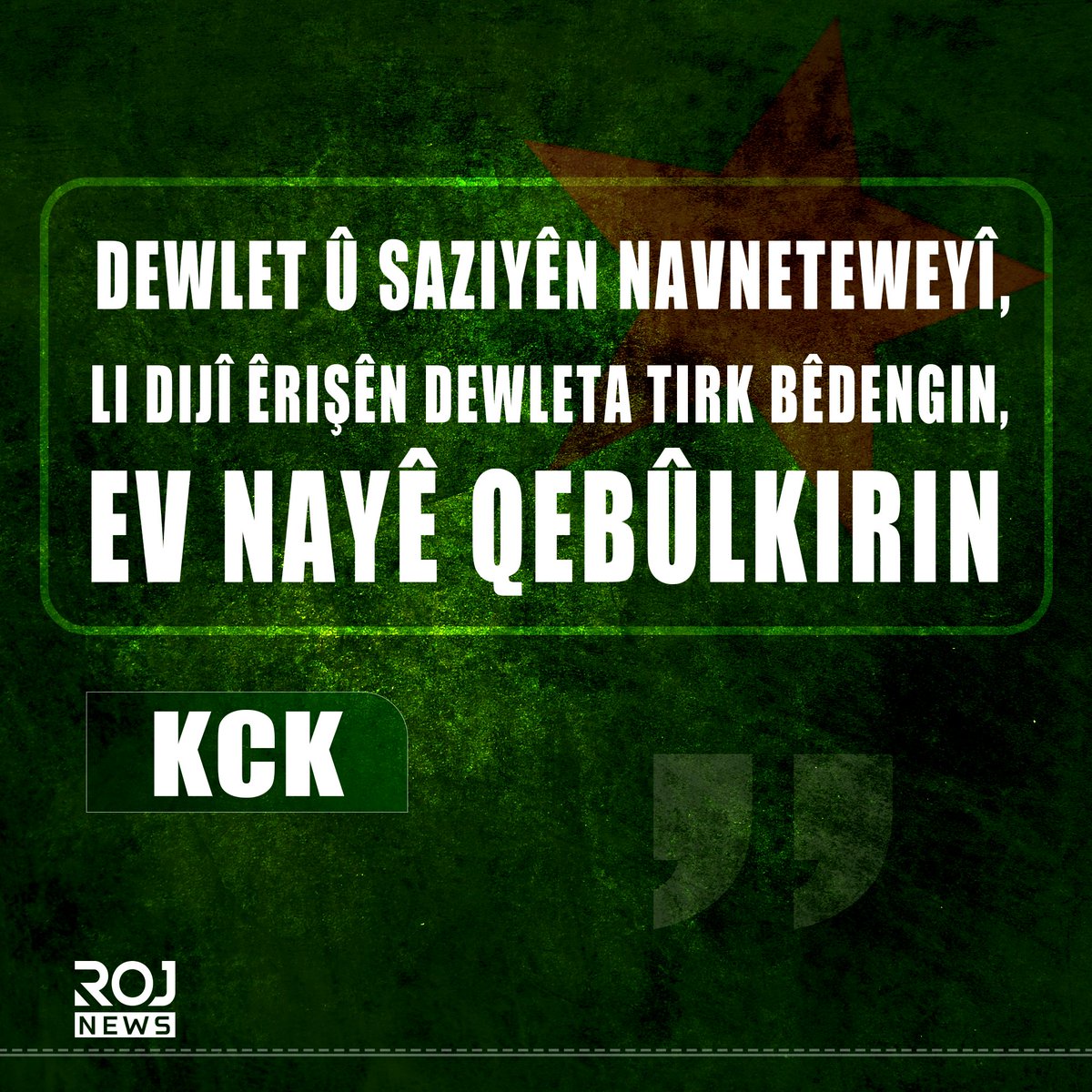 KCK’ê êrişên dewleta Tirk ên li ser sivîlan bi tundî şermezar kir û bang li gelê Kurd û dostan kir ku bêdengiya dewlet û saziyên navneteweyî şermezar bikin.

Zêdetir...
👉rojnews.news/ku/?p=270635