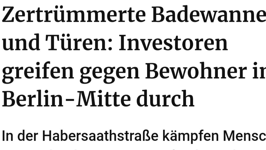 Ehm, was @berlinerzeitung? In welcher Welt ist das eine angemessene Überschrift für Vermummte, die ohne Räunungstitel die Bewohner*innen der #Habersaathstraße überfallen und deren Wohnungen zerschlagen?