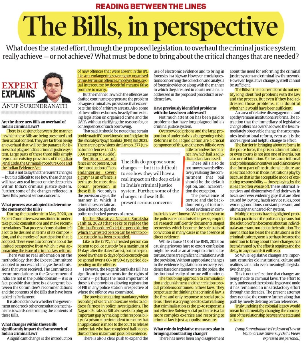 UPSCPCS360's tweet photo. The Bills, in perspective

Source: Indian Express 

GS 2: Polity and Governance

#UPSC #IPC #CrPCAmendmentBill 
#IndianEvidenceAct https://t.co/T2uK4MVh23