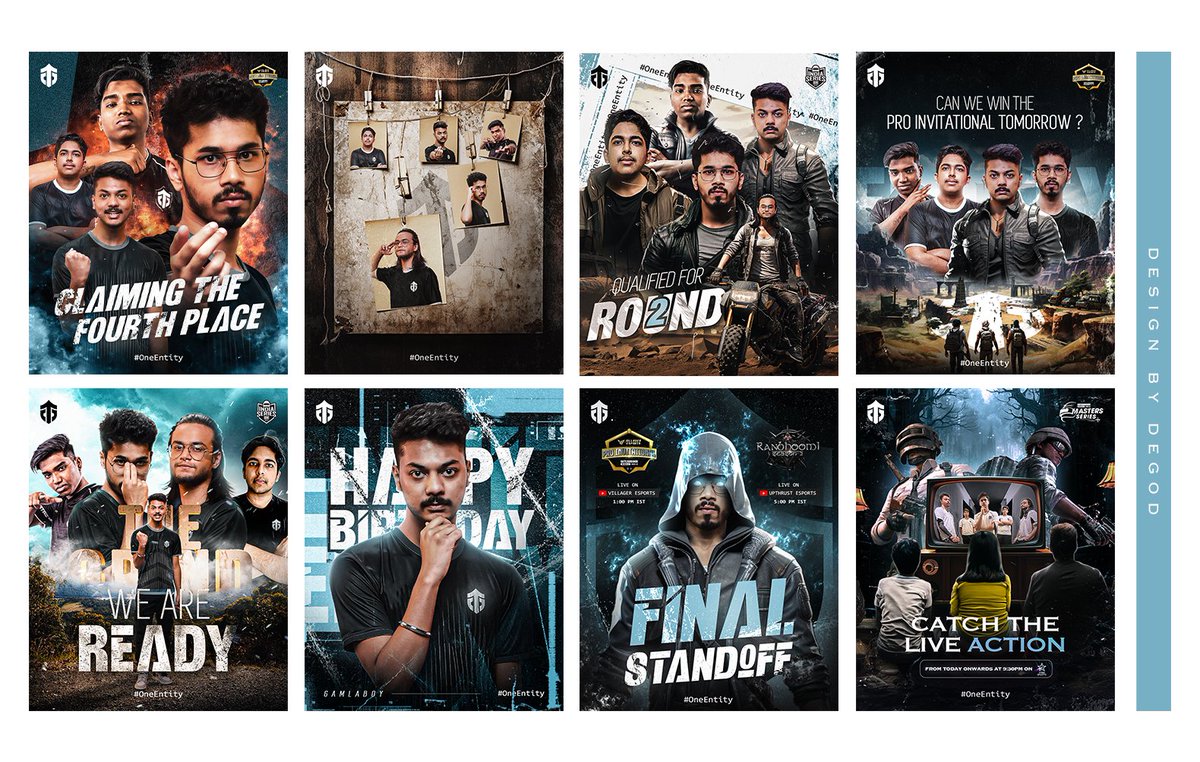 DEGOD1208's tweet image. Excited to unveil my latest work: a collection of esports posters created for @EntityInd  in the past month!

#EntityGaming #GamingCreativity #EsportsDesign #EsportsGraphicDesigner #onentity