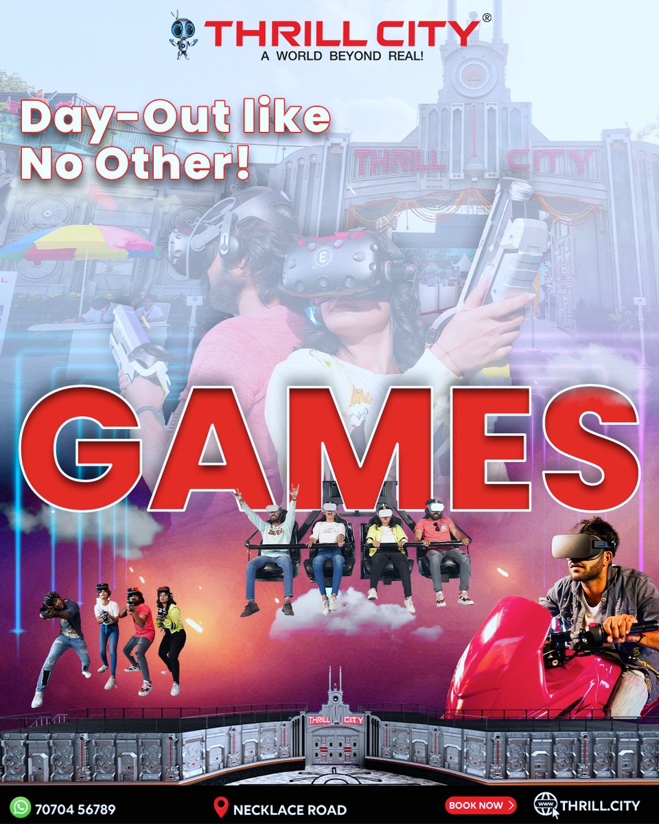 TheThrillcity's tweet photo. For a Day-Out Like No Other, @TheThrillcity is the Ultimate Destination!
Call on +91 7070456789
Book Now: https://t.co/htGwdeZK6n
#fun #games #experiences #food #thrillcity #vrgames #funzone #websitebooking #vr #vrexperience #virtualreality #VRgame #vrpowerplay @PixelarMedia https://t.co/rC027j1amr