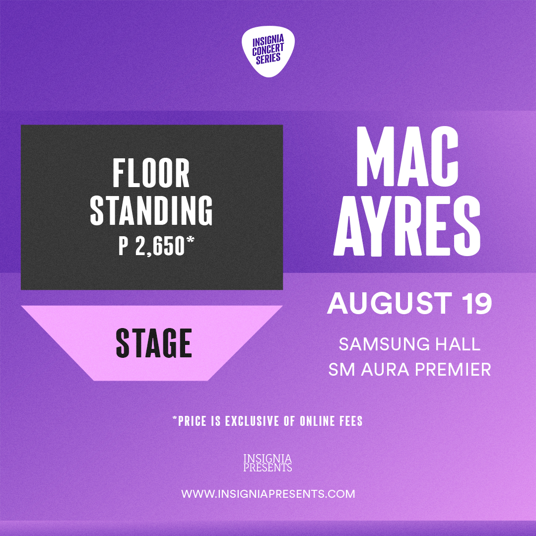 myxglobal's tweet image. It's time to soak in the soulful sounds of @mmacayres! Join him live on August 19 at Samsung Hall, SM Aura for a night filled with amazing music ✨🎶

Presented by @InsigniaPresent #ICSMacAyres #MacAyresinManila #MacAyres