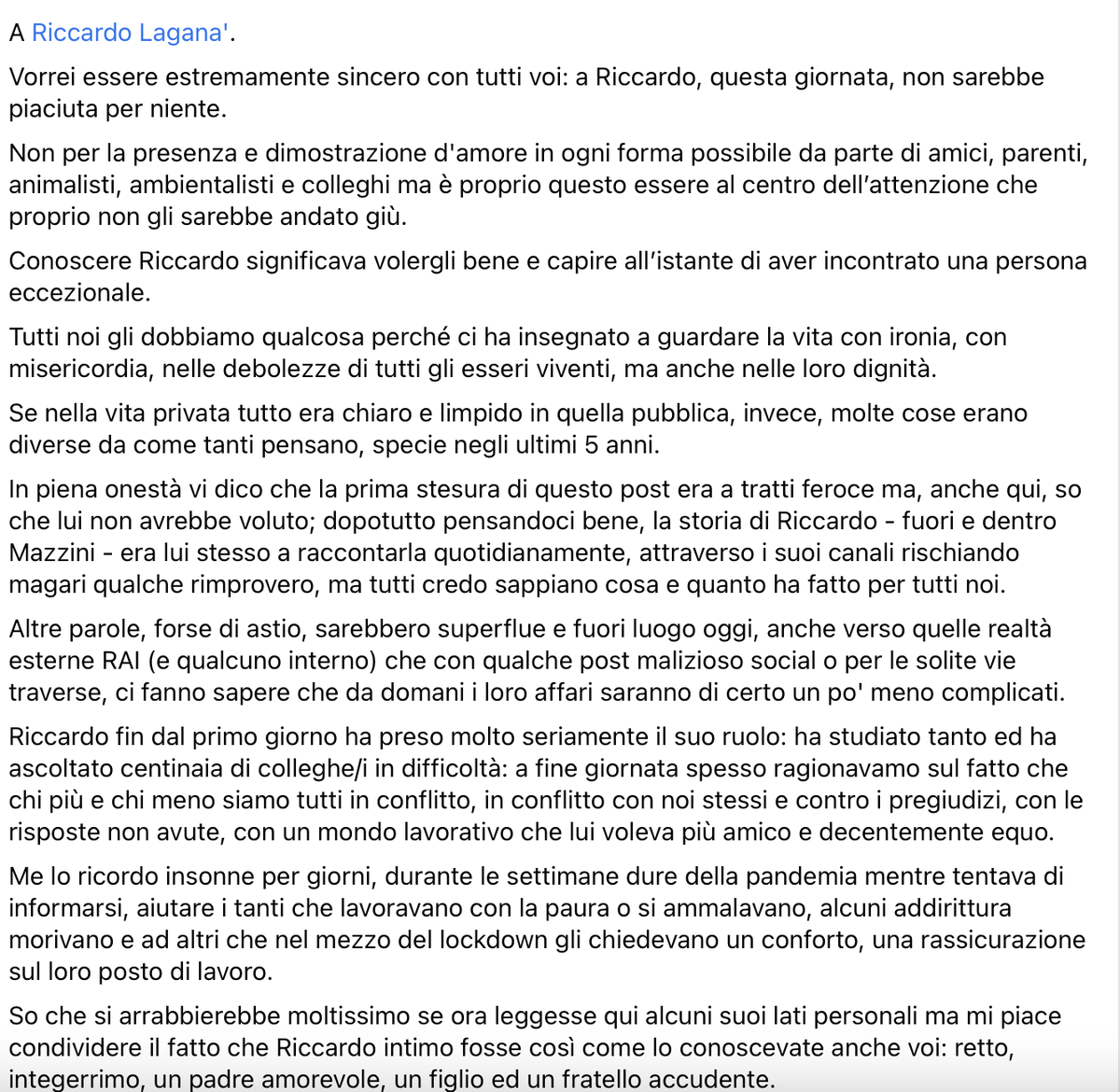 lagana_riccardo's tweet photo. Grazie a tutte e tutti per i ricordi e la sincera partecipazione.  

Luci spente, ora giù il sipario.

[questo account "ufficiale" verrà messo in sicurezza e congelato. 
Non sarà più aggiornato]

- gli amici di Riccardo - https://t.co/hwkTwwfSoJ