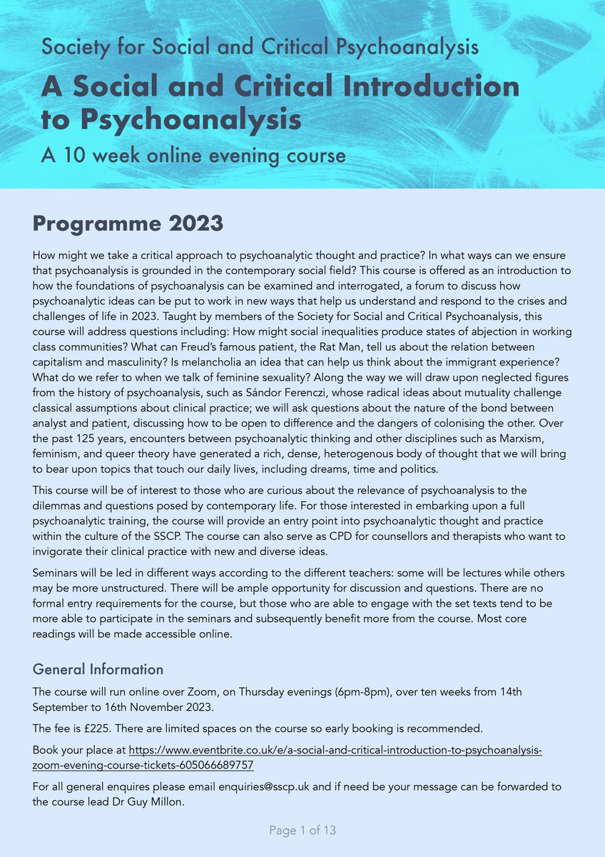 Society for Social and Critical Psychoanalysis (@SocietyforSoc10 ...