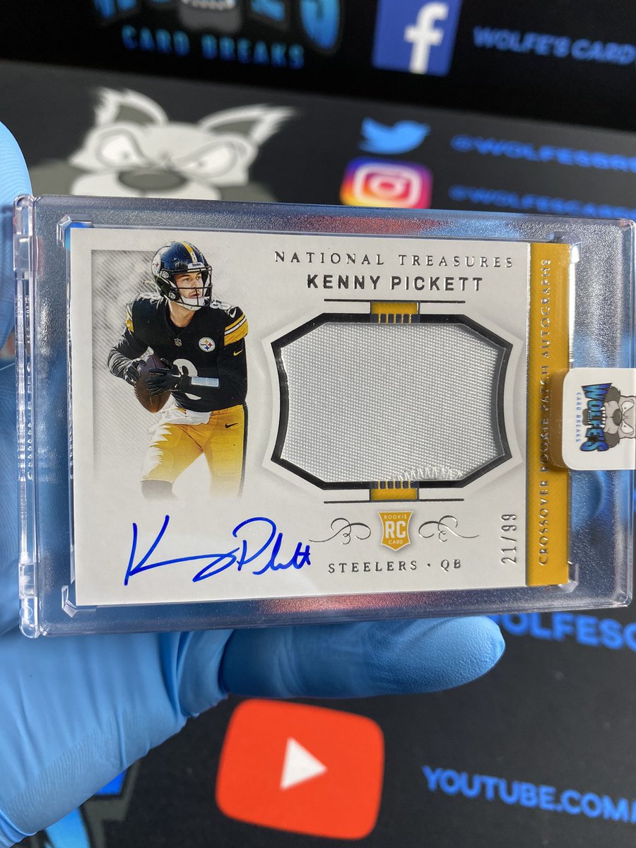 BANG!!! Finally! Kenny Pickett Crossover RPA!!!! ⚫️🟨⚫️🟨

#panini #whodoyoucollect #nationaltreasures #nationaltreasuresfootball #rpa #steelers #nfl #football #footballcards