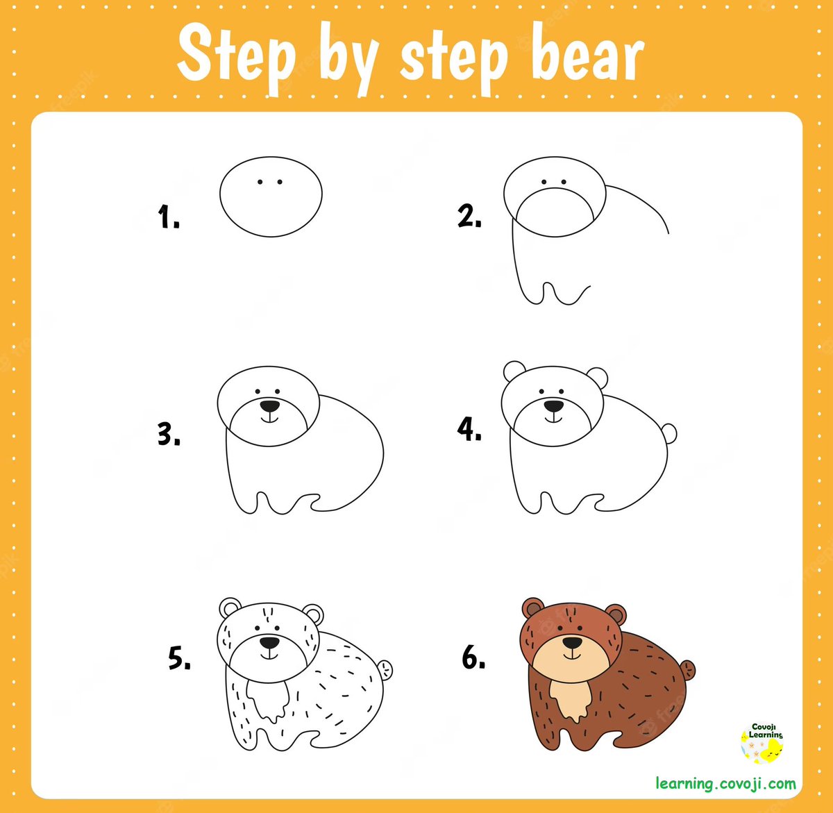 The biggest bears are the world’s largest animals that live on land and eat meat. learning.covoji.com
Let's draw a bear.

#kids #draw #drawing #bear #funtimes #activities #Parents #parentslife #Kindergarten #preschool #teaching #chiava #alastoria #events #familyfun #Sunday
