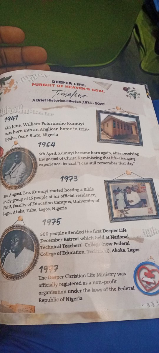 JEXCELLENCEE's tweet photo. Brief history on how Deeper Life started.
#DeeperLifeAt50 https://t.co/5lKy5ehjfp