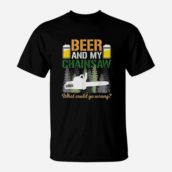 thegiftio's tweet photo. Beer And My Chainsaw Arborist Logger Forestry Lumberjack TShirt https://t.co/grmpUzYWZV
