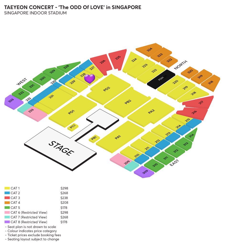 WTS Below Ori
Taeyeon The ODD of LOVE in Singapore

19 Aug - Cat1 x2 - Section 228