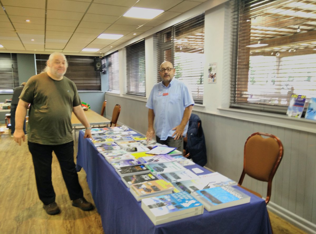 G7KNA's tweet photo. All set up at the @FRARSG4RFR Rally in Wimborne with fellow member of @theRSGB volunteer regional team @G4WQG https://t.co/m6xzrqfHUX