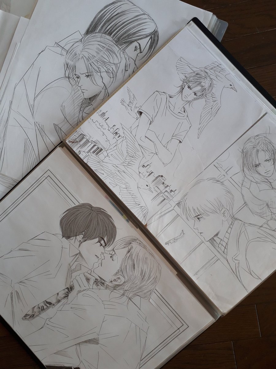 この夏休みにアナログ絵原画をファイルして整理中だけど、ほとんどでっかいA3用紙に描いてるから保管場所取って大変…こんなファイルがもう20冊位たまってる😂