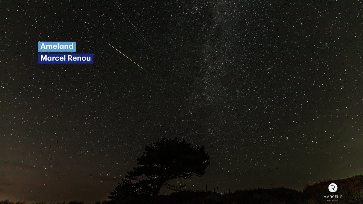 BuienRadarNL's tweet photo. Afgelopen nacht hebben we een paar mooie foto's binnen gekregen van de Perseïden. Komende nacht zijn er wederom goede kansen om vallende sterren te zien, op wat hoge bewolking na verwachten we een heldere nacht!🌠

https://t.co/zj9Y4wCHao https://t.co/EDnuXTAs5g
