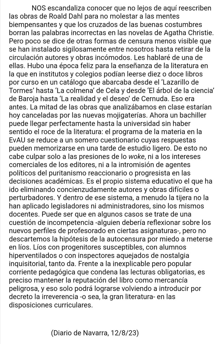 profesoratticus's tweet photo. Ayer, @jmromerag escribía esto en @DiariodeNavarra. https://t.co/5ITBi7QcHE