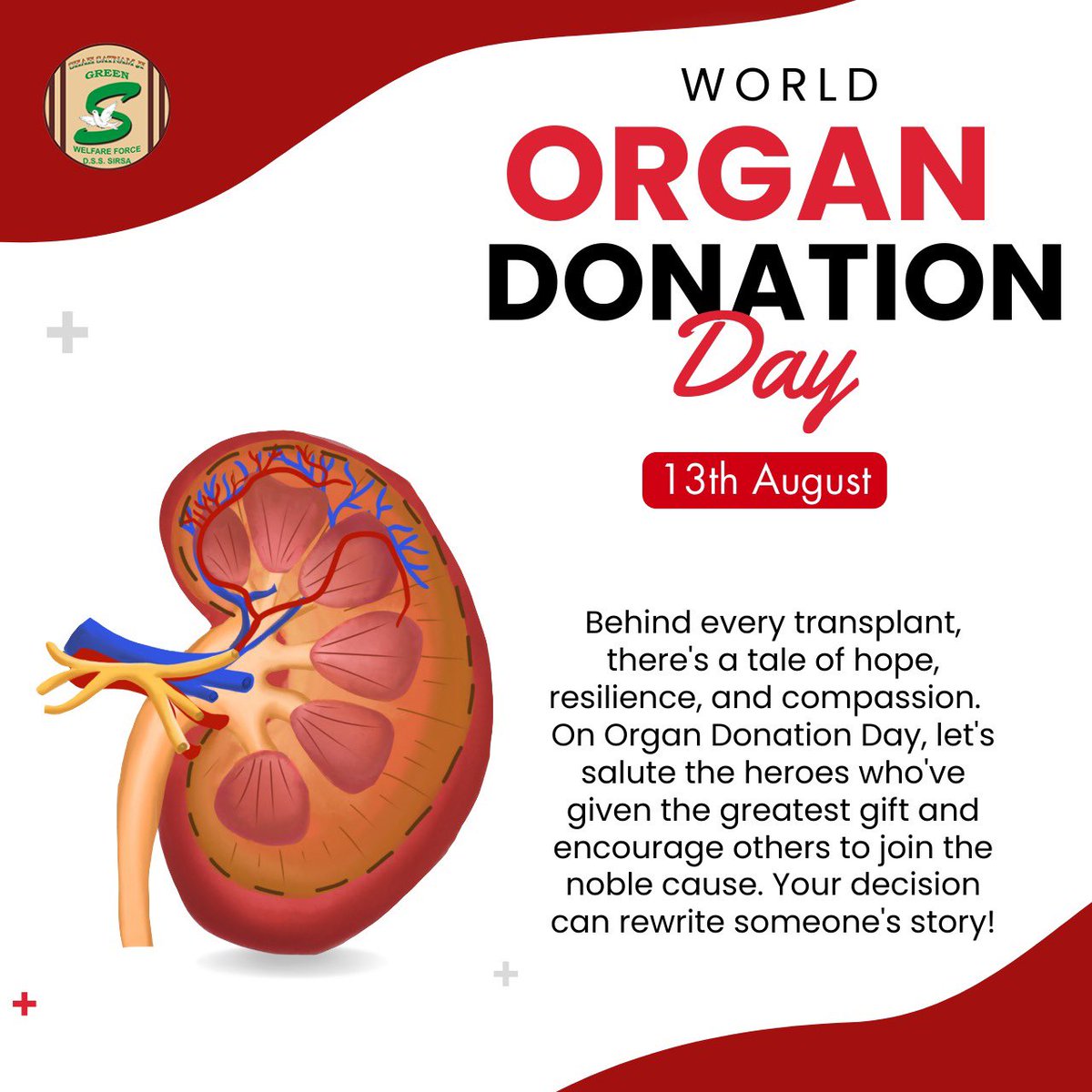 Donating any part of the body by a human being is a big donation. With the inspiration of Saint MSG Insan, Dera followers give life to needy people by donating organs. 
#WorldOrganDonationDay